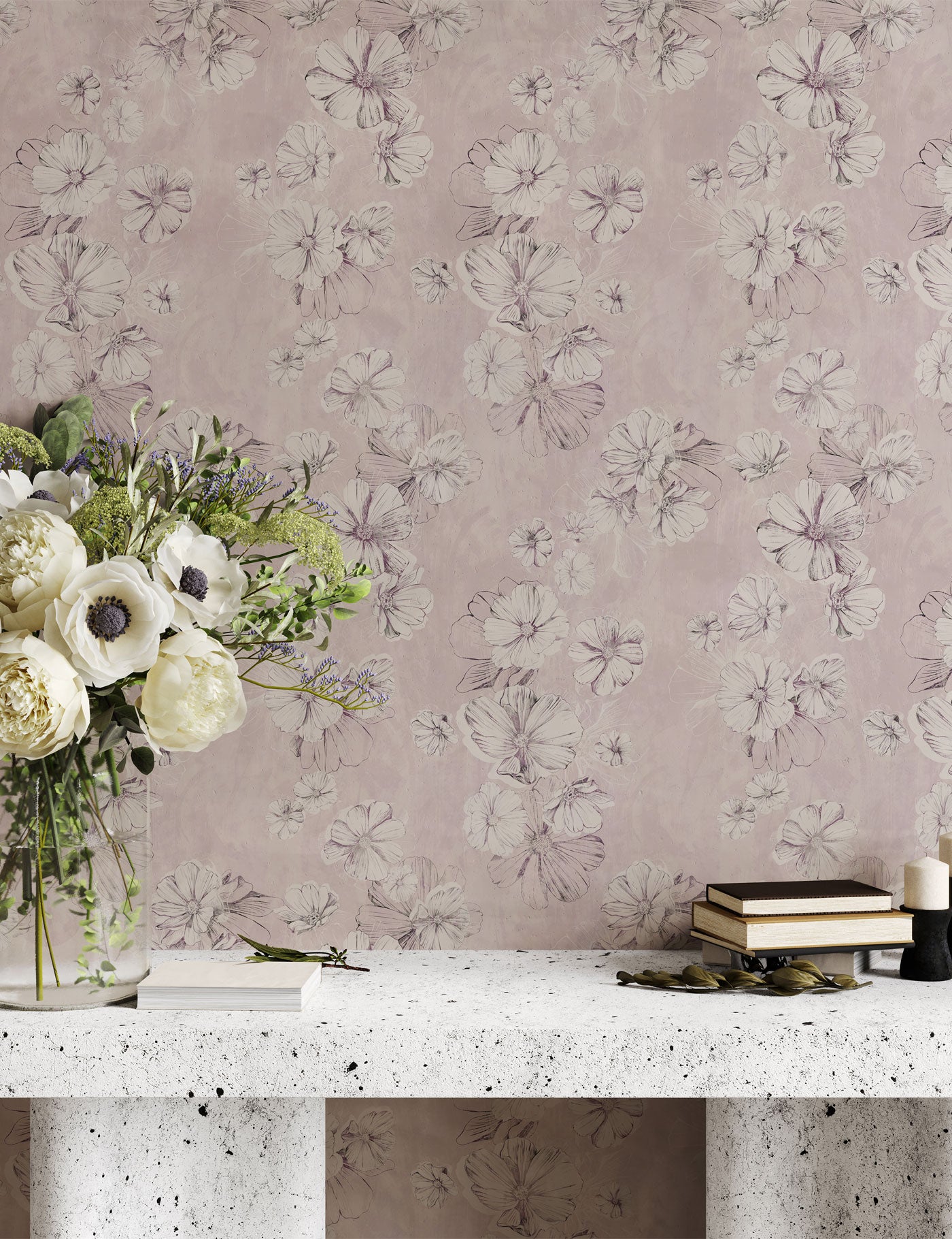 Floral Ink Wallpaper