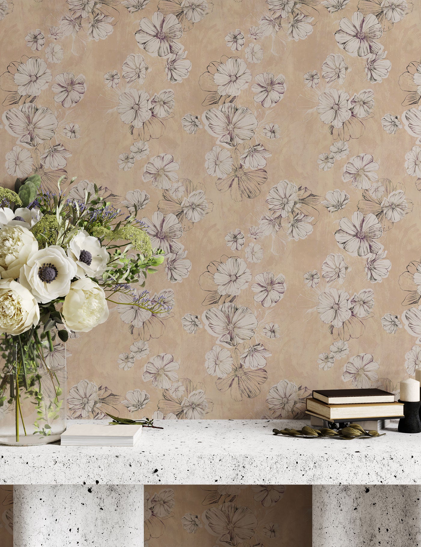 Floral Ink Wallpaper