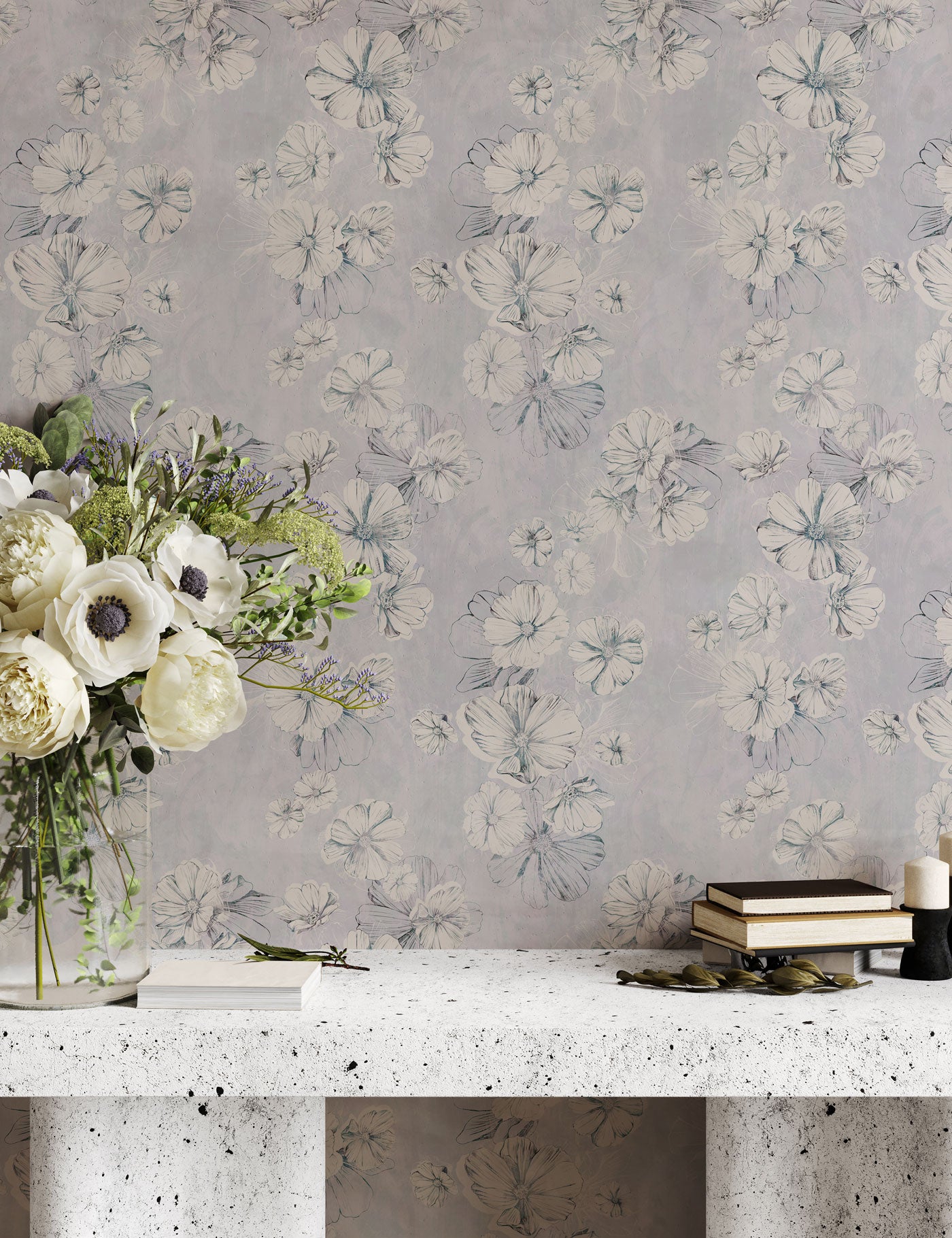 Floral Ink Wallpaper